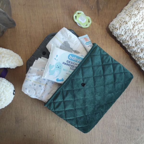 Velvet clutch za pelene -  Forrest Green