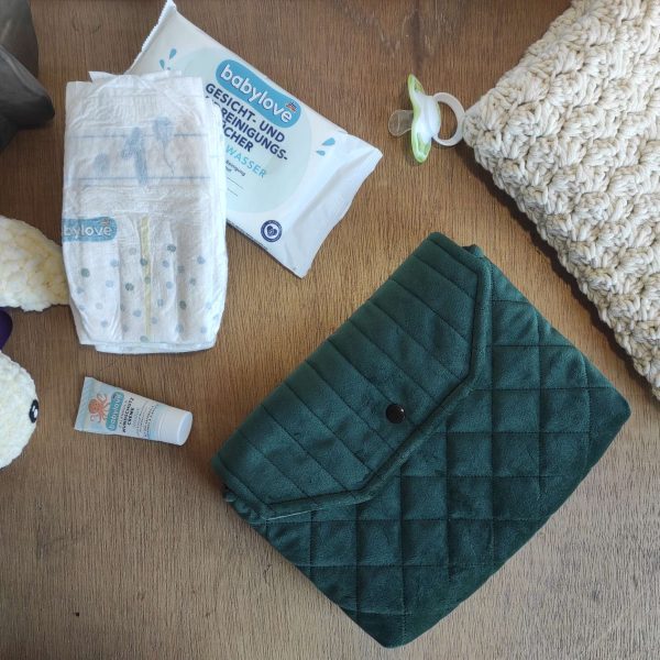 Velvet clutch za pelene -  Forrest Green
